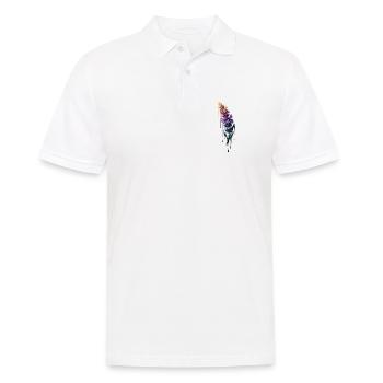 Lavendel mit tropfender Farbe - Männer Poloshirt - Weiß - Vorne - Kai (181cm)