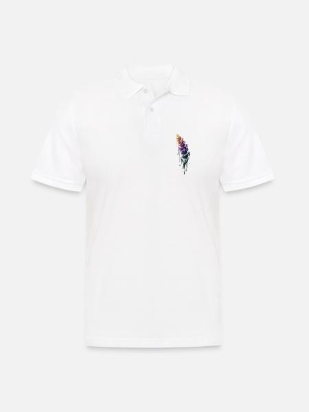 Lavendel mit tropfender Farbe - Männer Poloshirt - Weiß