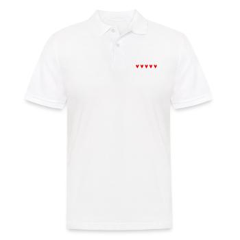 HERZ. ROTES HERZ. LIEBE. VALENTINSTAG. GEBURTSTAG - Männer Poloshirt - Weiß - Vorne - Kai (181cm)