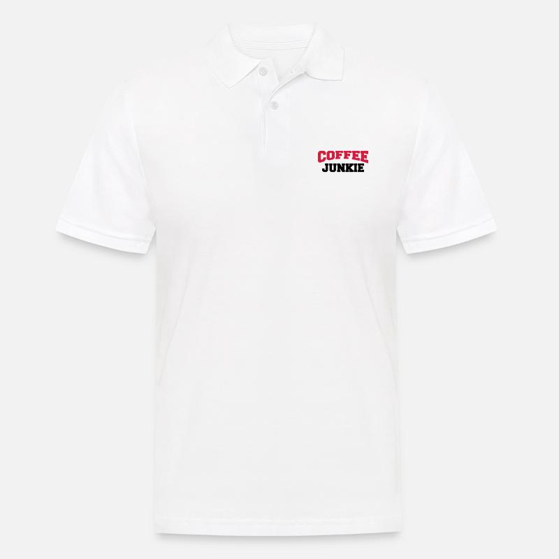 Coffee Junkie - Männer Poloshirt - Weiß