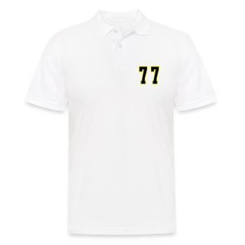 77 Zahl Trikot - Männer Poloshirt - Weiß - Vorne - Kai (181cm)