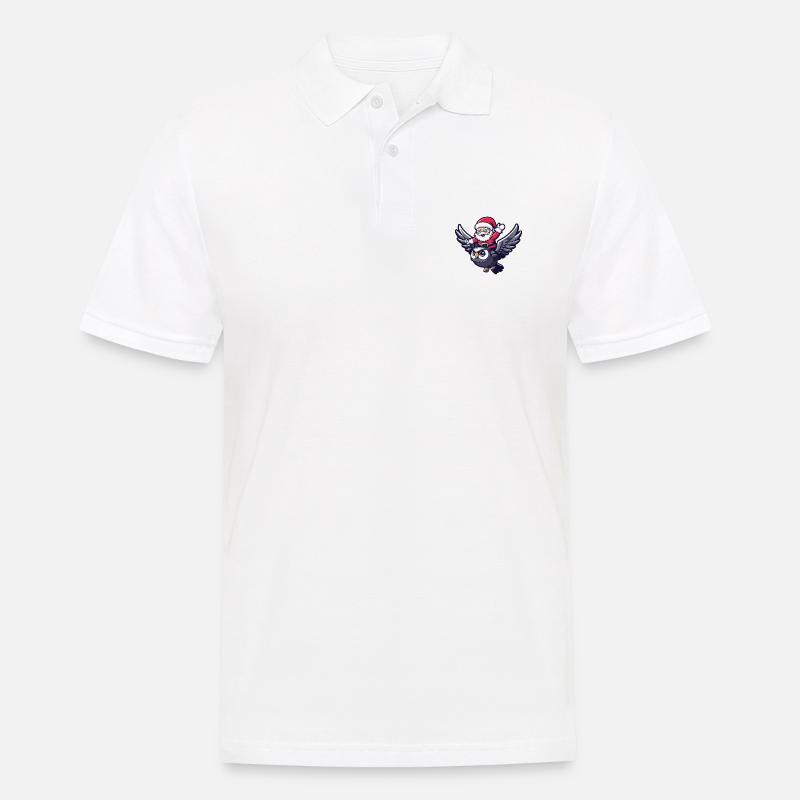 Eule Weihnachtsmann - Männer Poloshirt - Weiß