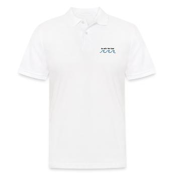 go with the flow - Männer Poloshirt - Weiß - Vorne - Kai (181cm)