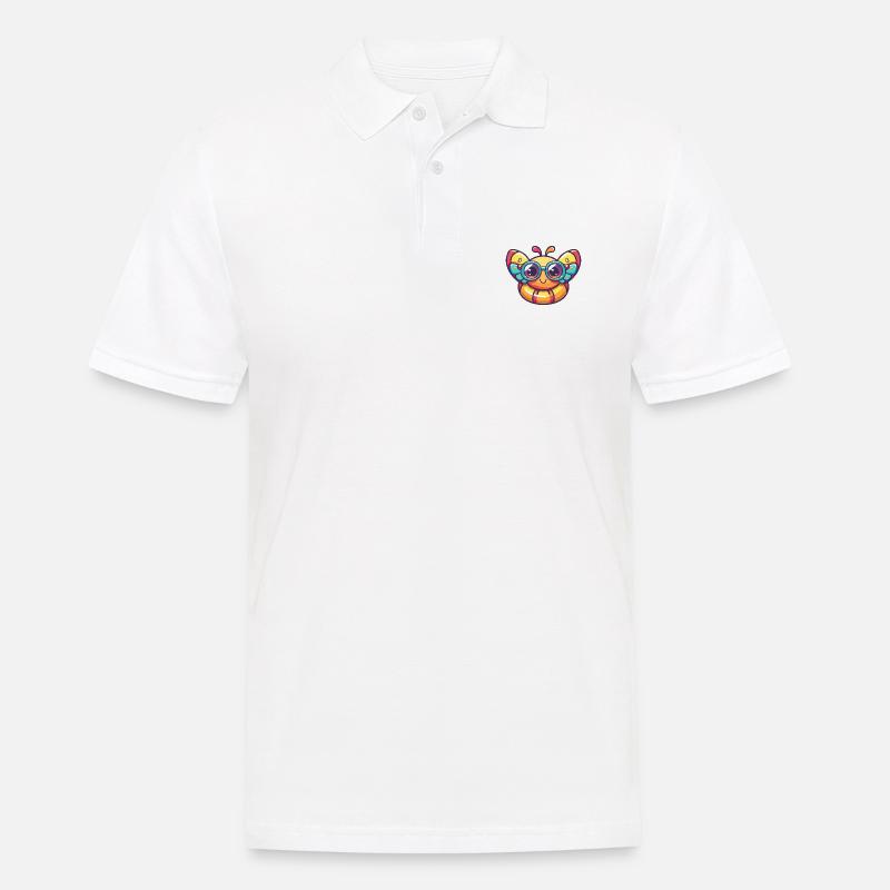 Schmetterling Comic Cool - Männer Poloshirt - Weiß