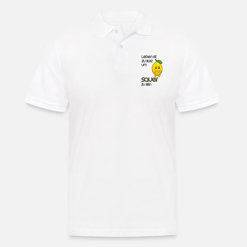 Zitrone Comic Lustig mit Spruch - Männer Poloshirt - Weiß