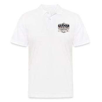 Barman cadeau Barman le vrai Barman - Polo Homme - blanc - Devant - Kai (181cm)