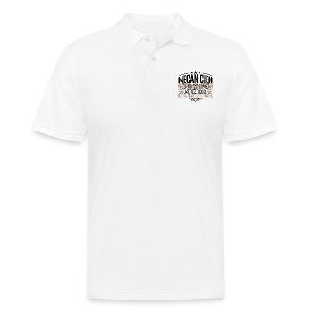 Mécanicien cadeau Mécanicien le vrai Mécanicien - Polo Homme - blanc - Devant - Kai (181cm)