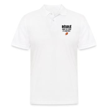 Désolé Mais Ce Soir Y'a Match - Polo Homme - blanc - Devant - Kai (181cm)