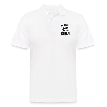 En Couple Avec Mon Chien Cadeau Humour Célibat - Polo Homme - blanc - Devant - Kai (181cm)