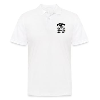 Niveau Papy Débloqué Futur Grand Père 2025 Cadeau - Polo Homme - blanc - Devant - Kai (181cm)