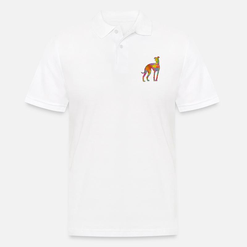 Whippet Multicolor 2 - Männer Poloshirt - Weiß