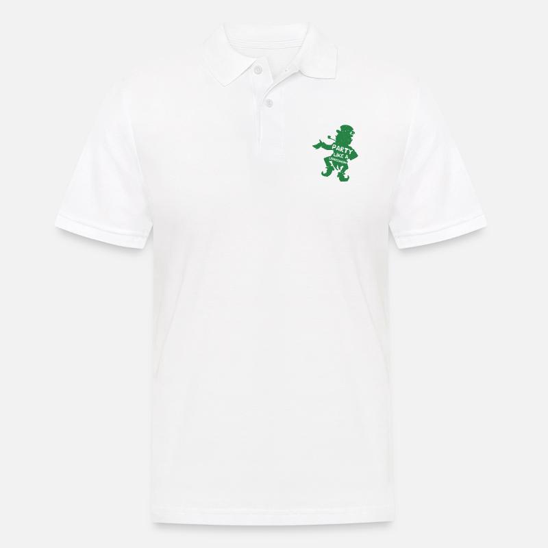 Party wie ein Kobold - Männer Poloshirt - Weiß