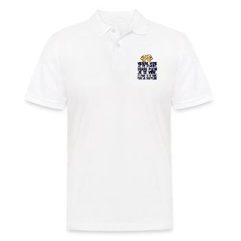 alcool humour verre vide plains plein biere citati - Polo Homme - blanc - Devant - Kai (181cm)