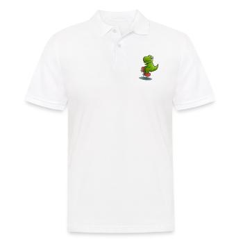 Dino Rollschuh - Männer Poloshirt - Weiß - Vorne - Kai (181cm)