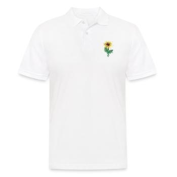 Aquarell Sonnenblume - Männer Poloshirt - Weiß - Vorne - Kai (181cm)