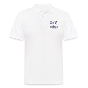 Je ne suis pas parfait mais je suis motard - Polo Homme - blanc - Devant - Kai (181cm)