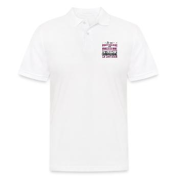 Je suis un maîtresse, pas un magicien. - Polo Homme - blanc - Devant - Kai (181cm)