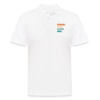 Husband Daddy Banker Hero Finance Bookkeeper Cashi - Männer Poloshirt - Weiß - Vorne - Kai (181cm)