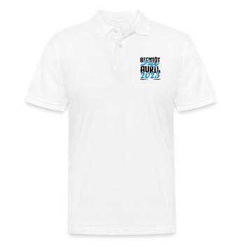 Cadeau Annonce grossesse. bientôt Papy Avril 2023. - Polo Homme - blanc - Devant - Kai (181cm)