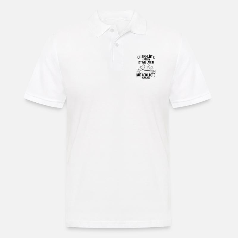 Querflöte Querflötenspieler Querflötist - Männer Poloshirt - Weiß