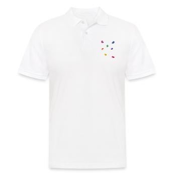 Retro Graphic Climbing Bouldering Rock Climber Mou - Men's Polo Shirt - white - Front - Kai (181cm)
