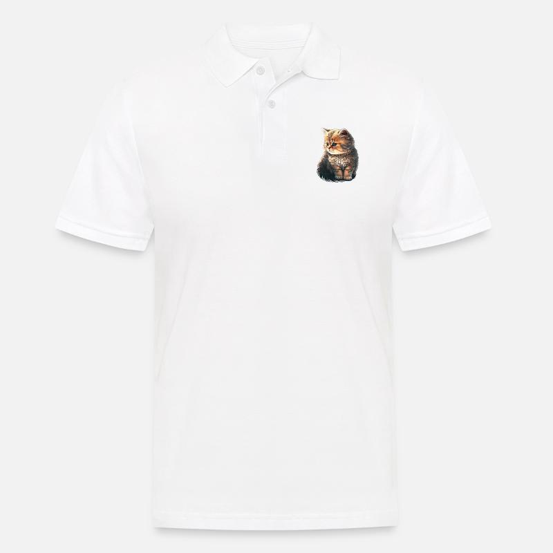 Süßes Kätzchen - Männer Poloshirt - Weiß