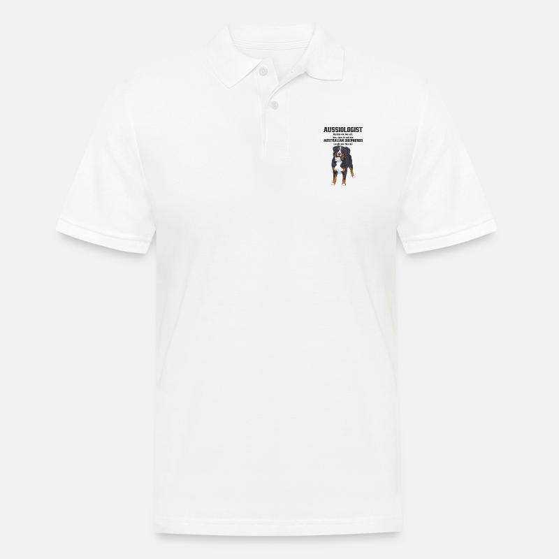 Australischer Schäferhund - Männer Poloshirt - Weiß