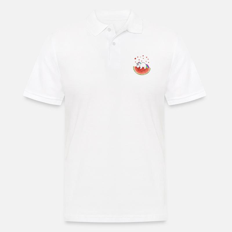 Licorne sur pastèque - Polo Homme - blanc