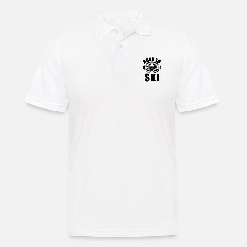 Born To Ski Sci Sciatore Sport invernali Sci - Polo da uomo - bianco
