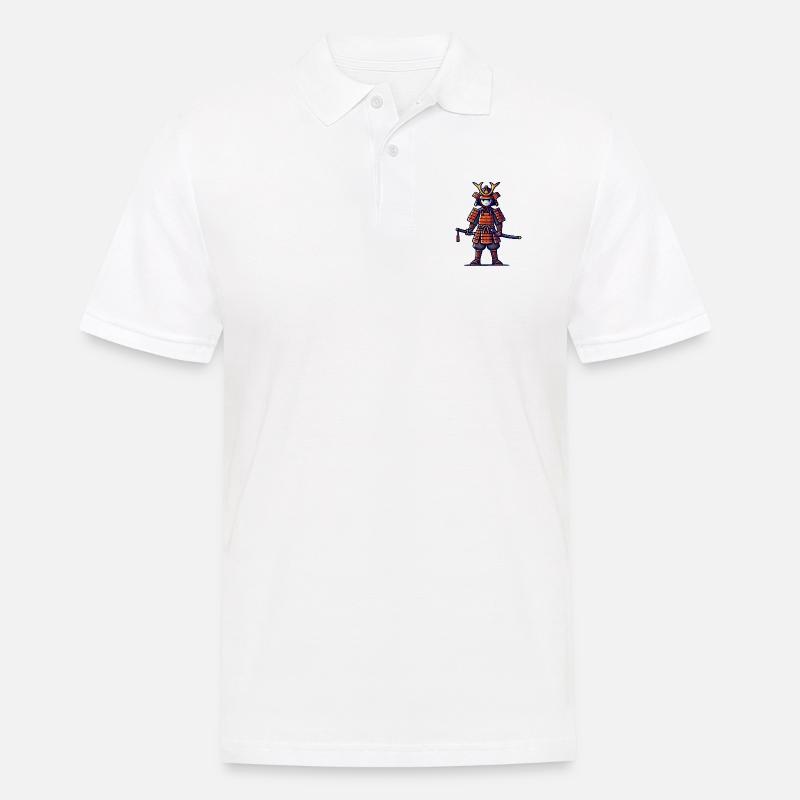 Samurai Comic - Männer Poloshirt - Weiß