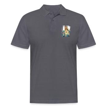 Holly Mary Maria Madonna Mariana Virgin Mary - Men's Polo Shirt - charcoal grey - Front - Nico (186cm)