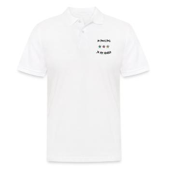 JE PEUX PAS. JE ME MARIE. JUST MARRIED - Polo Homme - blanc - Devant - Kai (181cm)