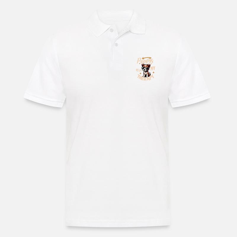 Einzigartiges Fox Terrier Design - Männer Poloshirt - Weiß