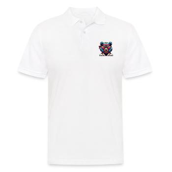 Ours de karaté cool avec lunettes de soleil - Polo Homme - blanc - Devant - Kai (181cm)