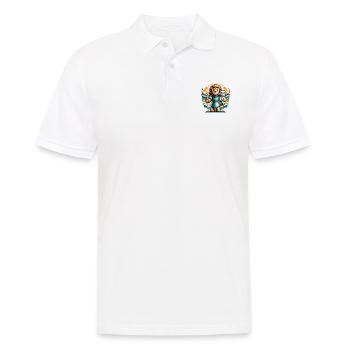 Vêtements Chrétiens Lion et Agneau Ange - Polo Homme - blanc - Devant - Kai (181cm)