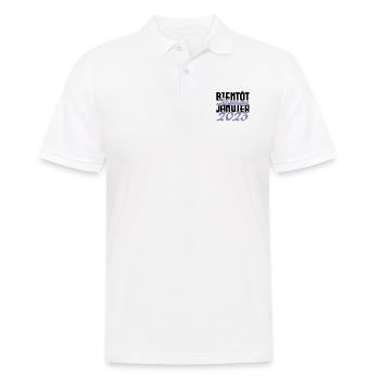 Annonce grossesse. bientôt Maman Janvier 2023.mama - Polo Homme - blanc - Devant - Kai (181cm)