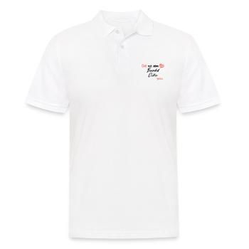 Die mit dem Bearded Collie geht - Hund Hundeliebha - Männer Poloshirt - Weiß - Vorne - Kai (181cm)