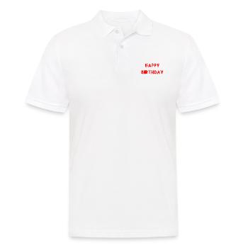 JAHRESTAG. ALLES GUTE ZUM GEBURTSTAG!. ALLES GUTE ZUM GEBURTSTAG!. - Männer Poloshirt - Weiß - Vorne - Kai (181cm)