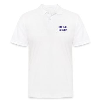 Train Hard Flex Harder - Men's Polo Shirt - white - Front - Kai (181cm)