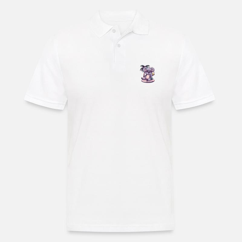 Koala Summer Beach Comic - Men's Polo Shirt - white