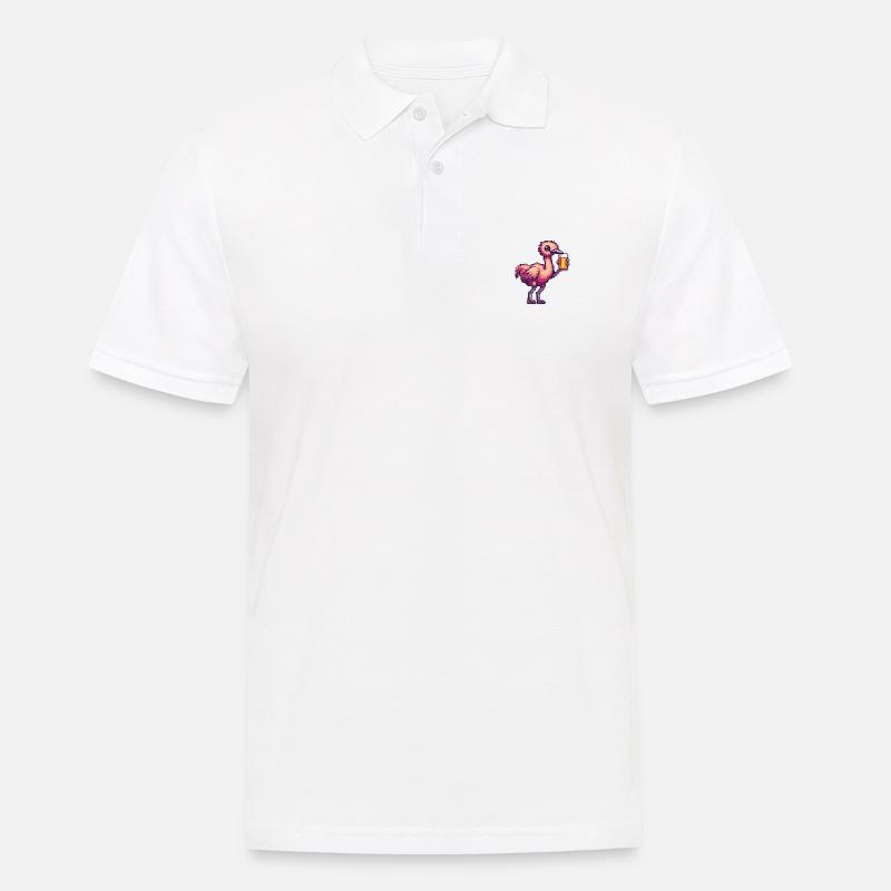 Strauß Bier Pixel - Männer Poloshirt - Weiß
