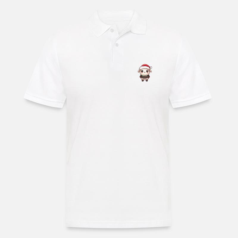 Schaf Weihnachten Comic - Männer Poloshirt - Weiß
