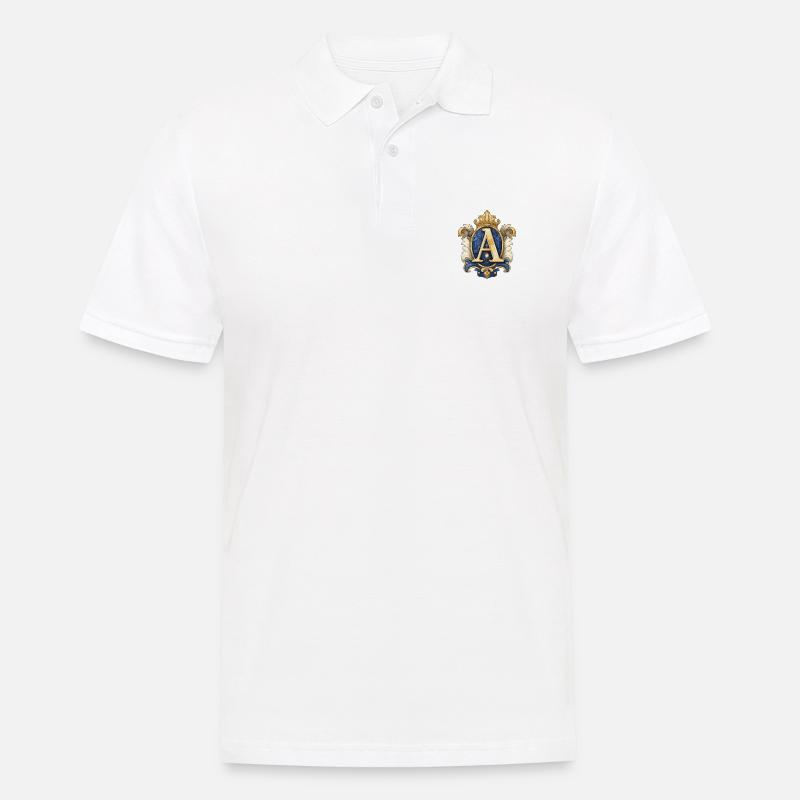 A Buchstabe Logo Krone - Männer Poloshirt - Weiß