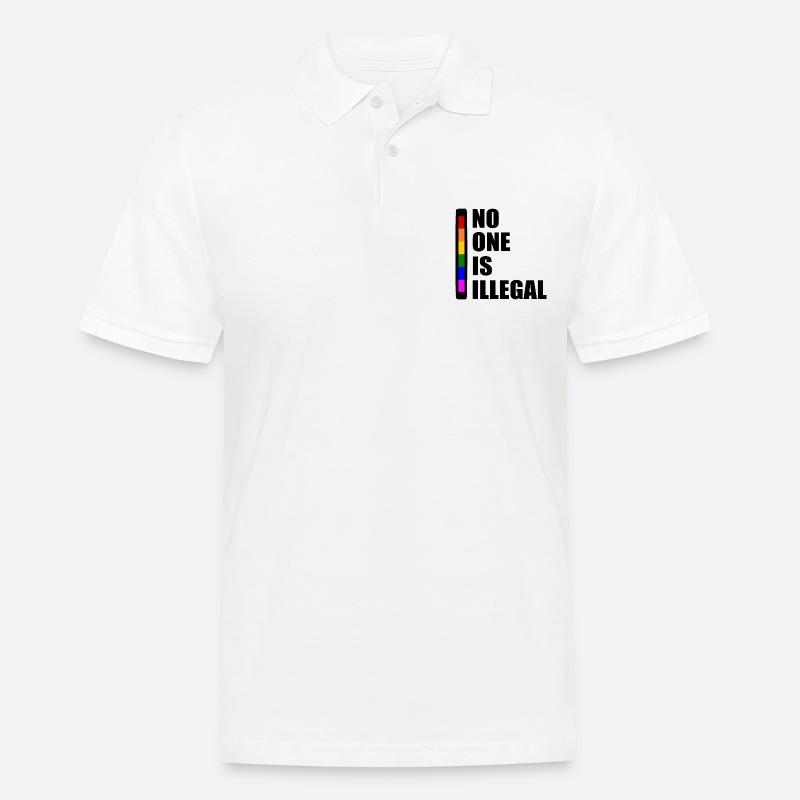 No one is illegal - Männer Poloshirt - Weiß