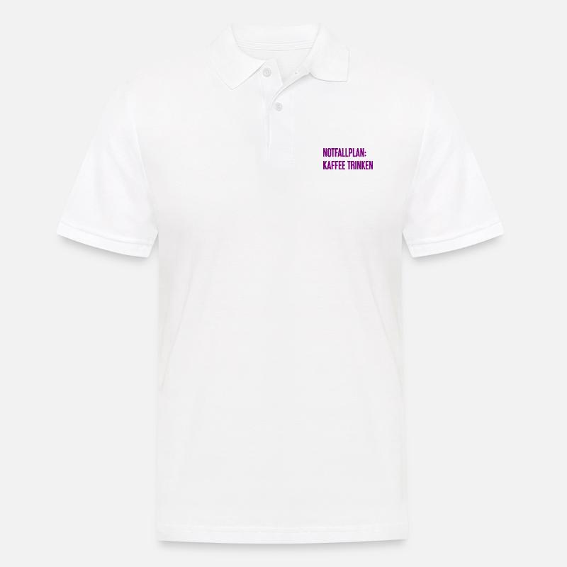 Kaffee-Notfallplan - Männer Poloshirt - Weiß