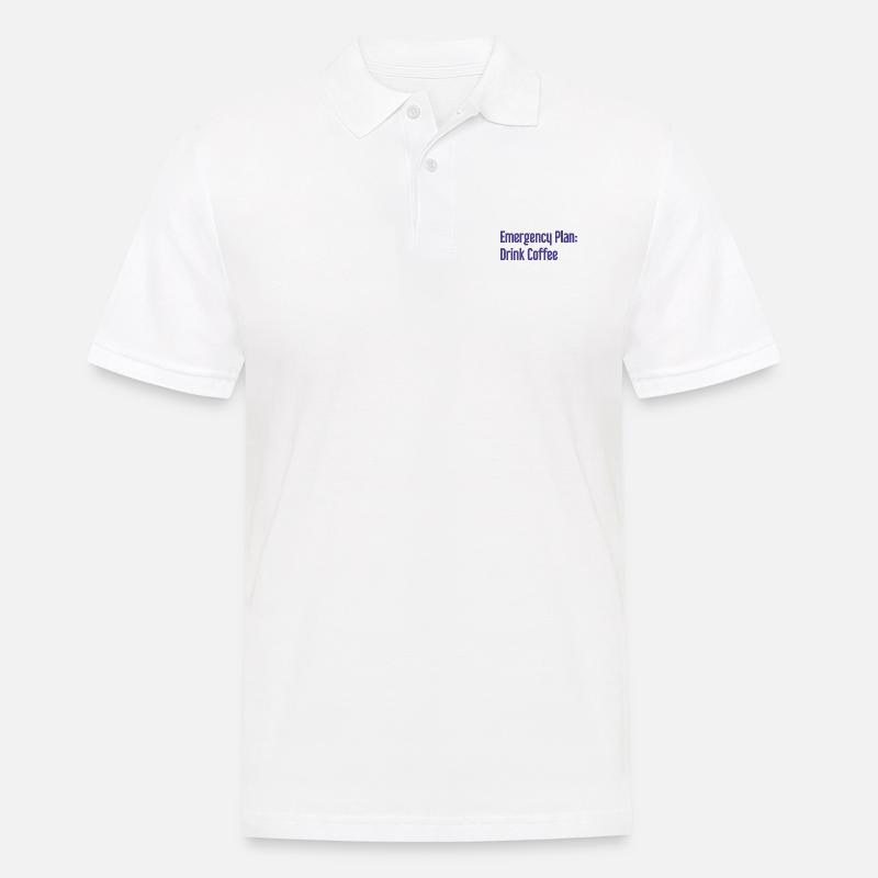 Kaffee-Notfallplan - Männer Poloshirt - Weiß