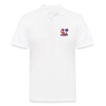 Dinosaurier T-Rex Insel Palme - Männer Poloshirt - Weiß - Vorne - Kai (181cm)