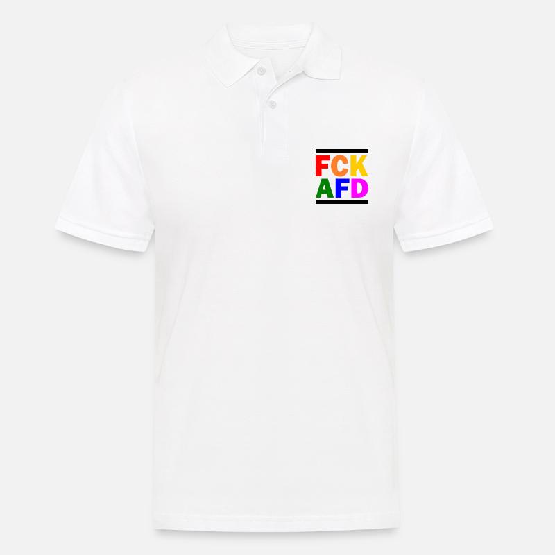 Fck afd - Männer Poloshirt - Weiß