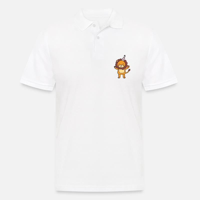 Löwe Niedlich Kinder - Männer Poloshirt - Weiß