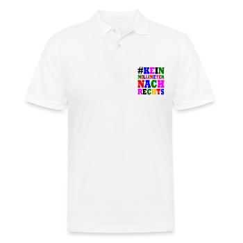 kein millimeter nach rechts - Männer Poloshirt - Weiß - Vorne - Kai (181cm)